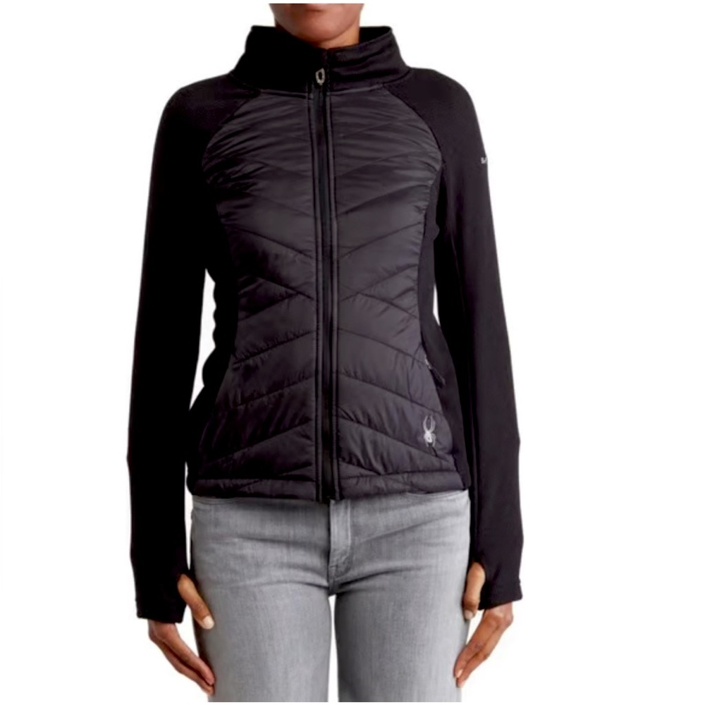 Spyder Women's Nova Full Zip Black Thermal Full Zip Jacket - Size Large